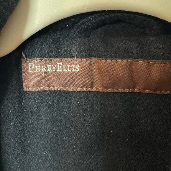 Perry Ellis men's pea coat jacket rain hood XL black - Picture 8 of 8